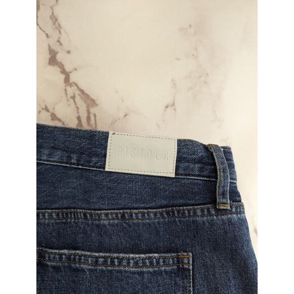 Pistola Jeans Women 31 High Rise Cropped Denim Straight Stretch Moody Button Fly - Picture 10 of 11